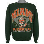 NCAA (TNT) - Miami Hurricanes Crew Neck Sweatshirt 1980s Large Vintage Retro