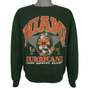 NCAA (TNT) - Miami Hurricanes Crew Neck Sweatshirt 1980s Large Vintage Retro