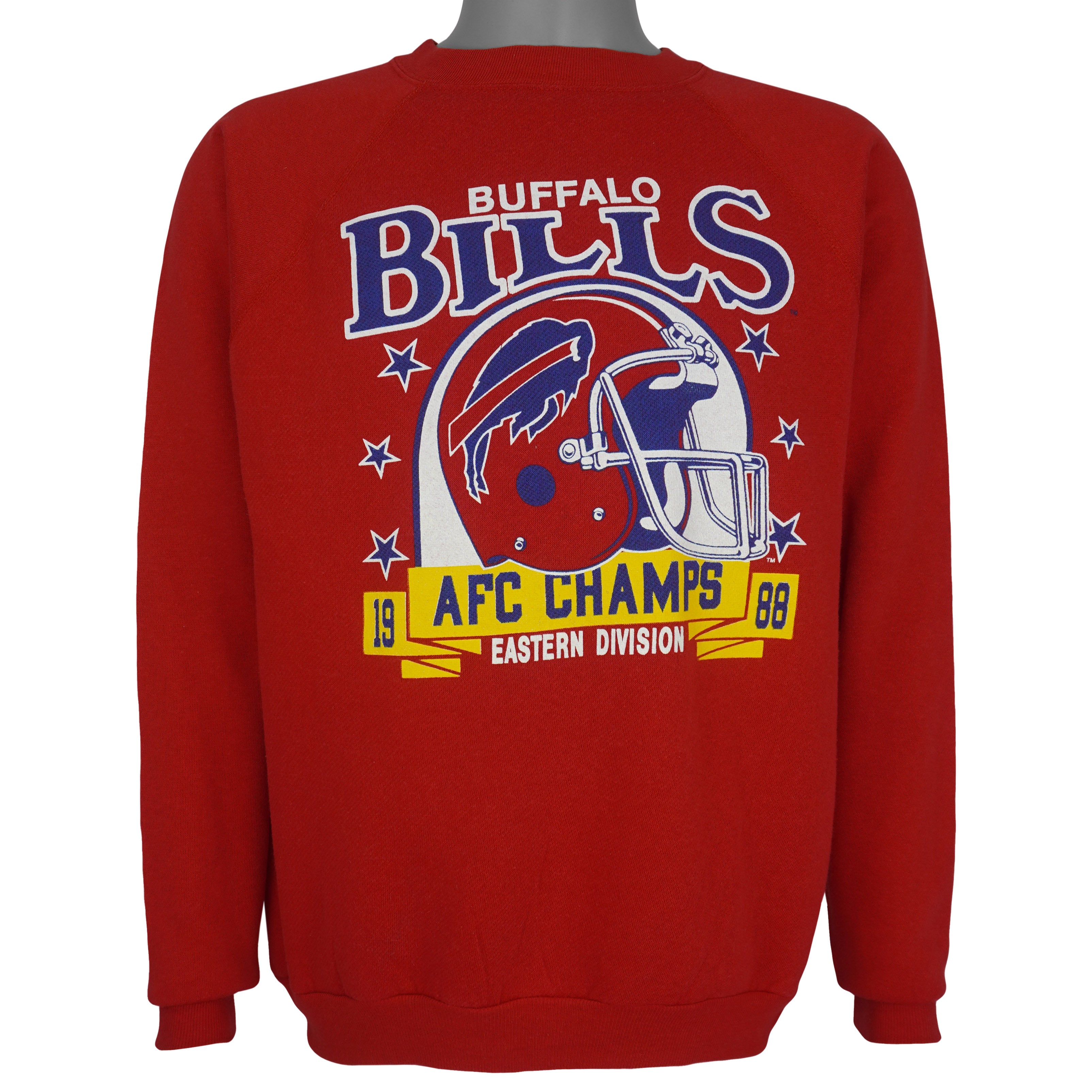 NFL (Trench) - Buffalo Bills Helmet Sweatshirt 1988 Large Vintage Retro Football