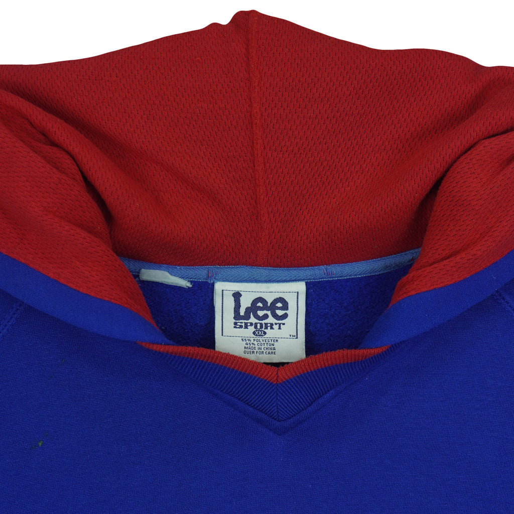 NFL (Lee) - New York Giants Embroidered Hooded Sweatshirt 1990s XX-Large Vintage Retro Football