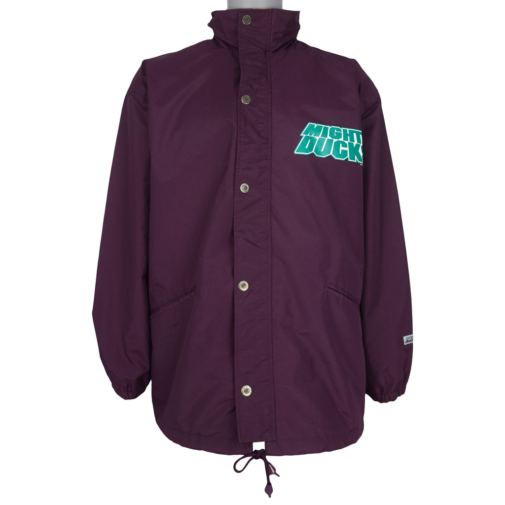 NHL (Pro One) - Mighty Ducks Button-Up Jacket 1994 Large Vintage Retro Hockey