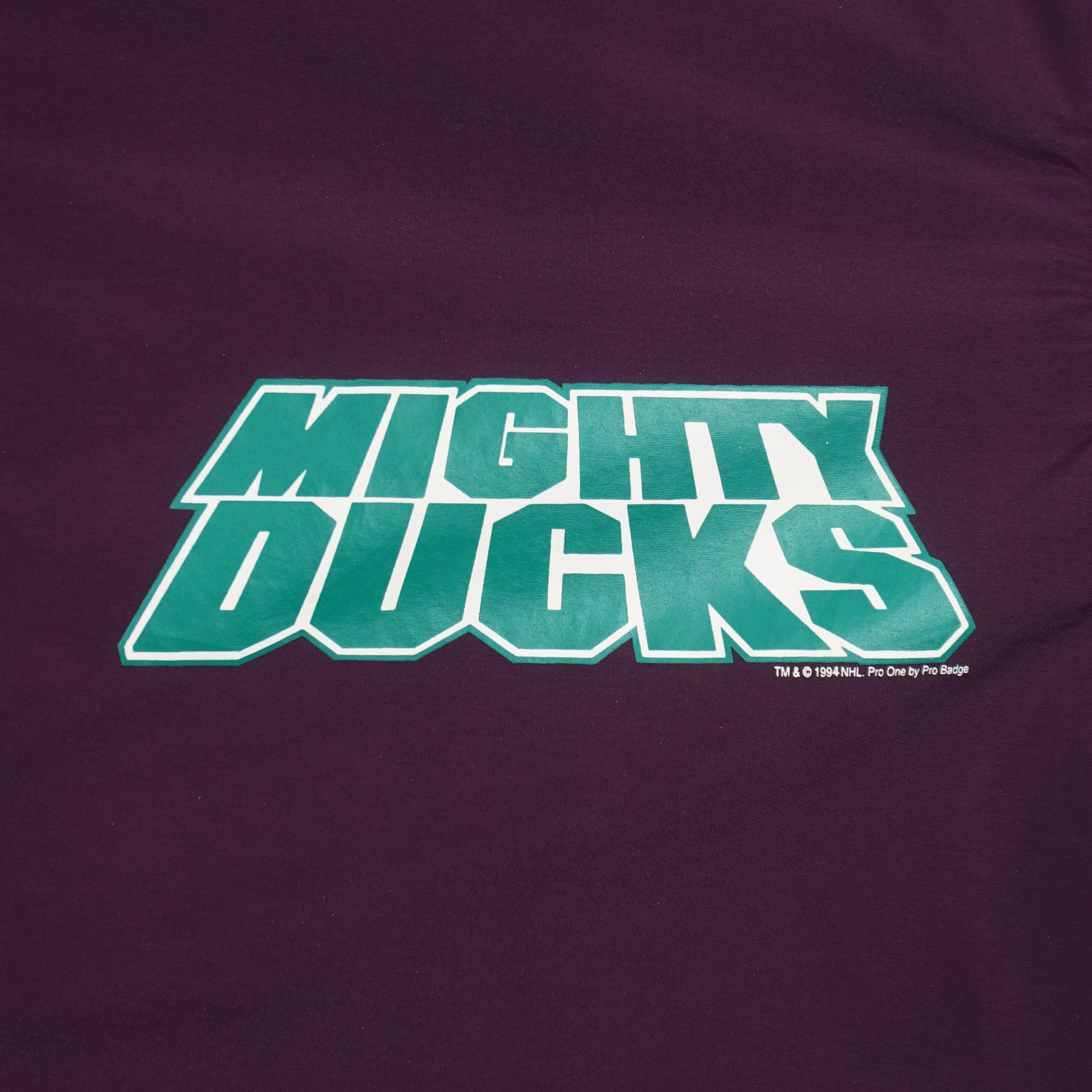 NHL (Pro One) - Mighty Ducks Button-Up Jacket 1994 Large Vintage Retro Hockey