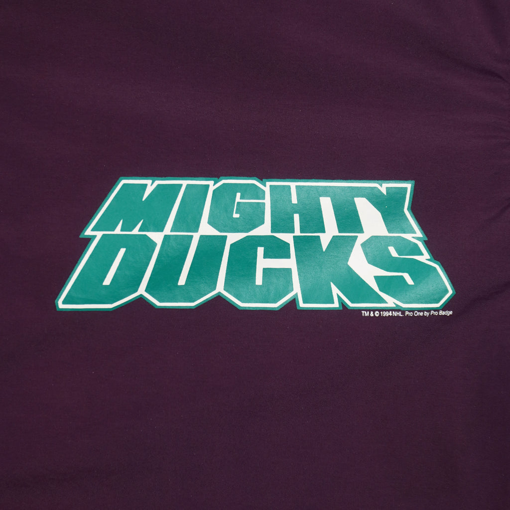 NHL (Pro One) - Mighty Ducks Button-Up Jacket 1994 Large Vintage Retro Hockey