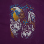 Vintage (Wilson) - Native American Wolves and Eagle Crew Neck Sweatshirt 1990s Large in purple