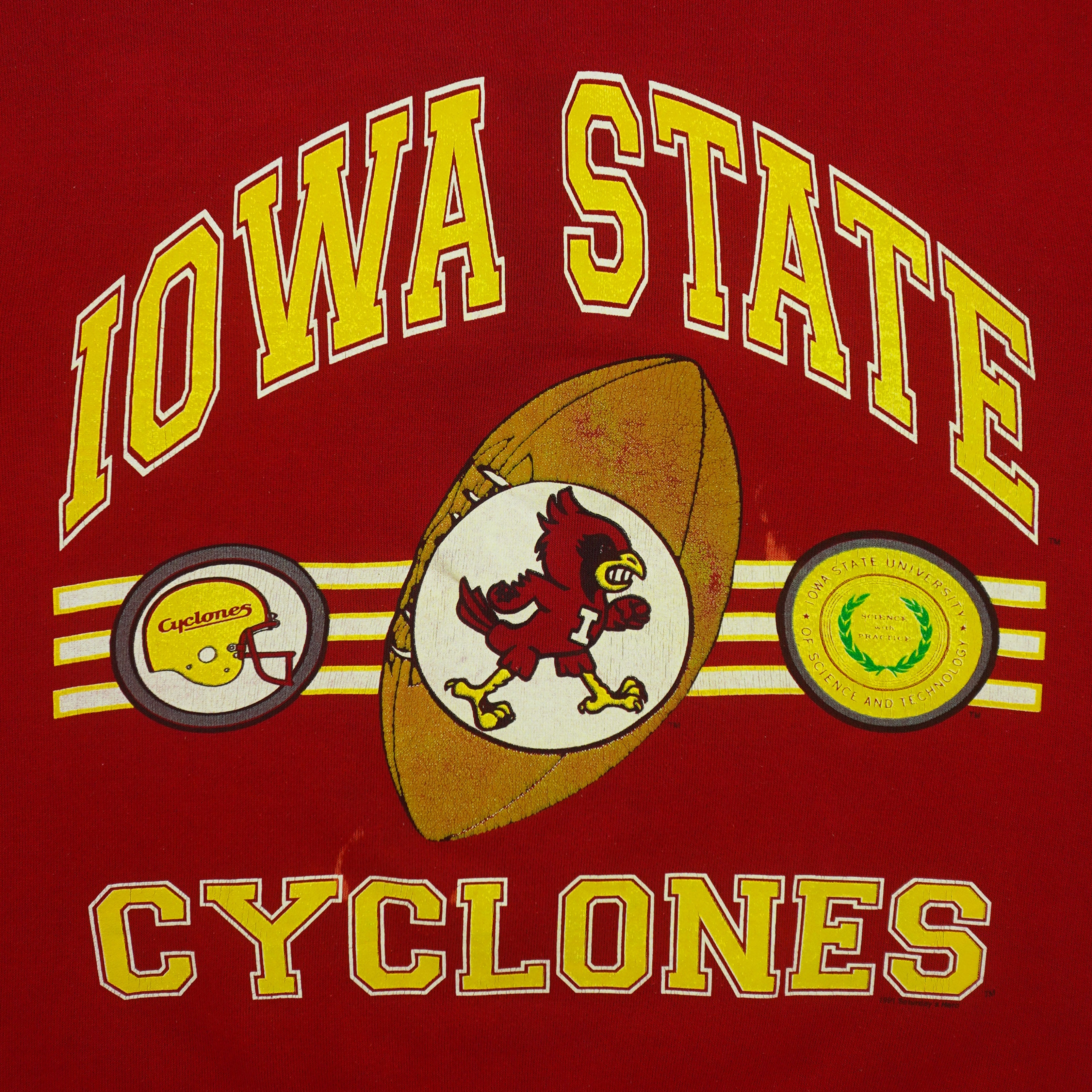 NCAA - Iowa State Cyclones Crew Neck Sweatshirt 1991 Medium Vintage Retro