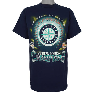 MLB (Tultex) - Seattle Mariners Western Division Champions T-Shirt 1997 Large