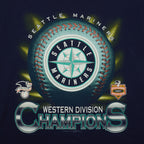 MLB (Tultex) - Seattle Mariners Western Division Champions T-Shirt 1997 Large Vintage Retro Baseball