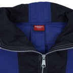 Budweiser - Blue & Black Budweiser Sports Hooded Windbreaker 1990s Large Vintage Retro