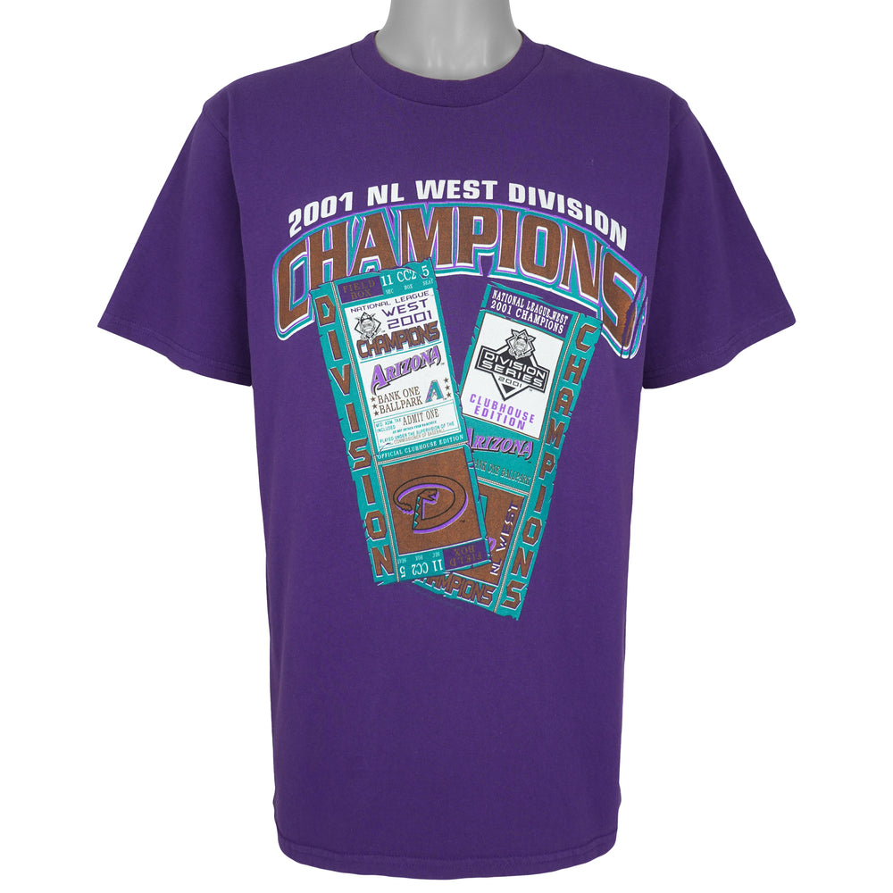 MLB (Lee) - Arizona Diamondbacks Baseball Tickets T-Shirt 2001 Large Vintage Retro Baseball