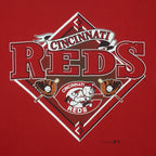 MLB (Nutmeg) - Cincinnati Reds Baseball Single Stitch T-Shirt 1990s Large Vintage Retro Baseball