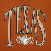 Texas spell-out and Longhorns front graphic detail