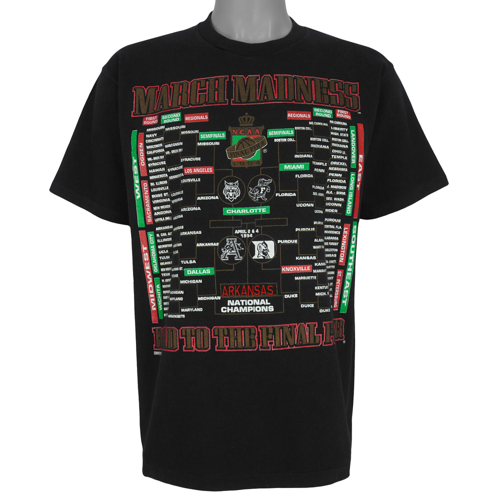 NCAA (Competitor) - March Madness Final Four Arkansas Champions T-Shirt 1994 Large Vintage Retro