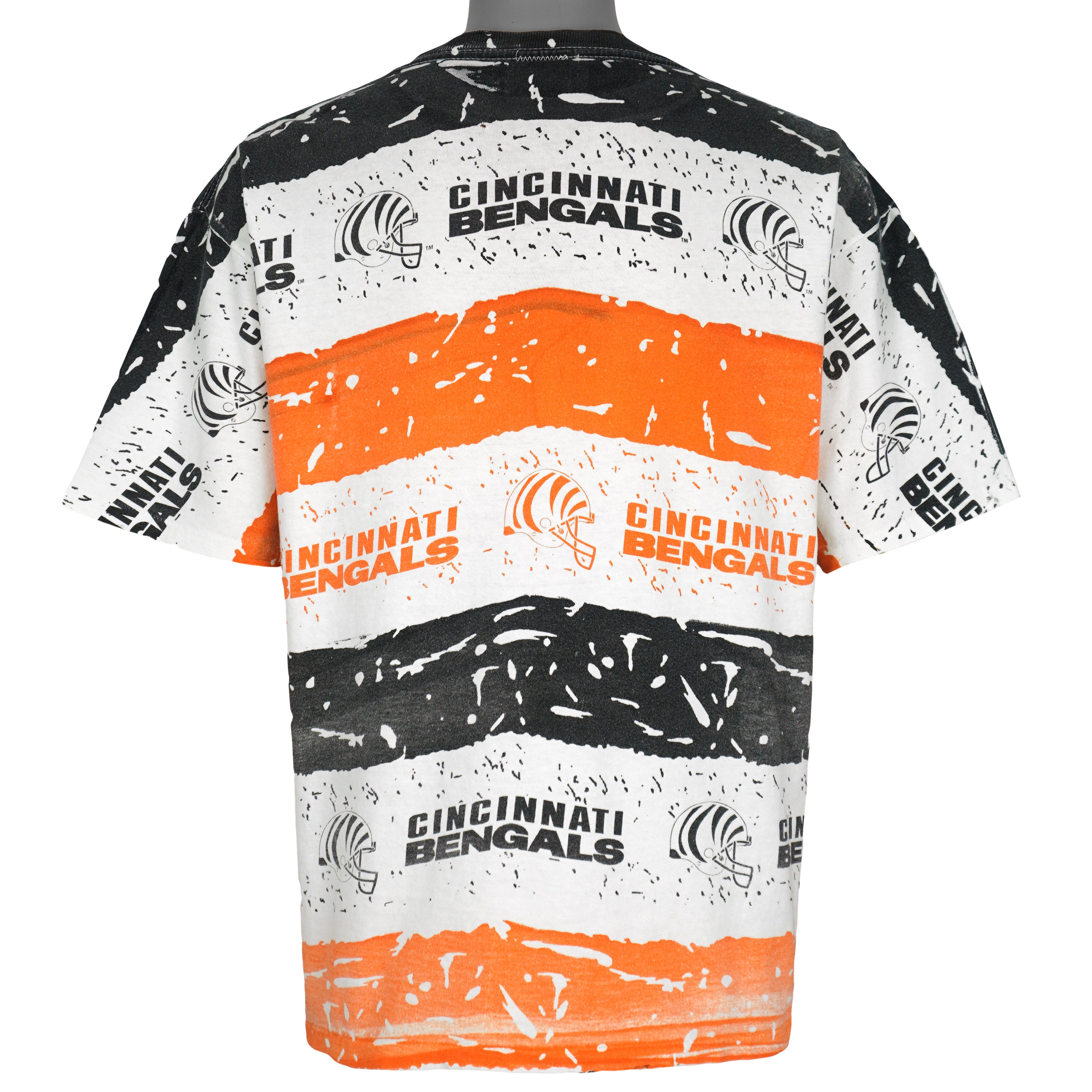 NFL - Cincinnati Bengals All Over Print T-Shirt 1990s X-Large Vintage Retro Football
