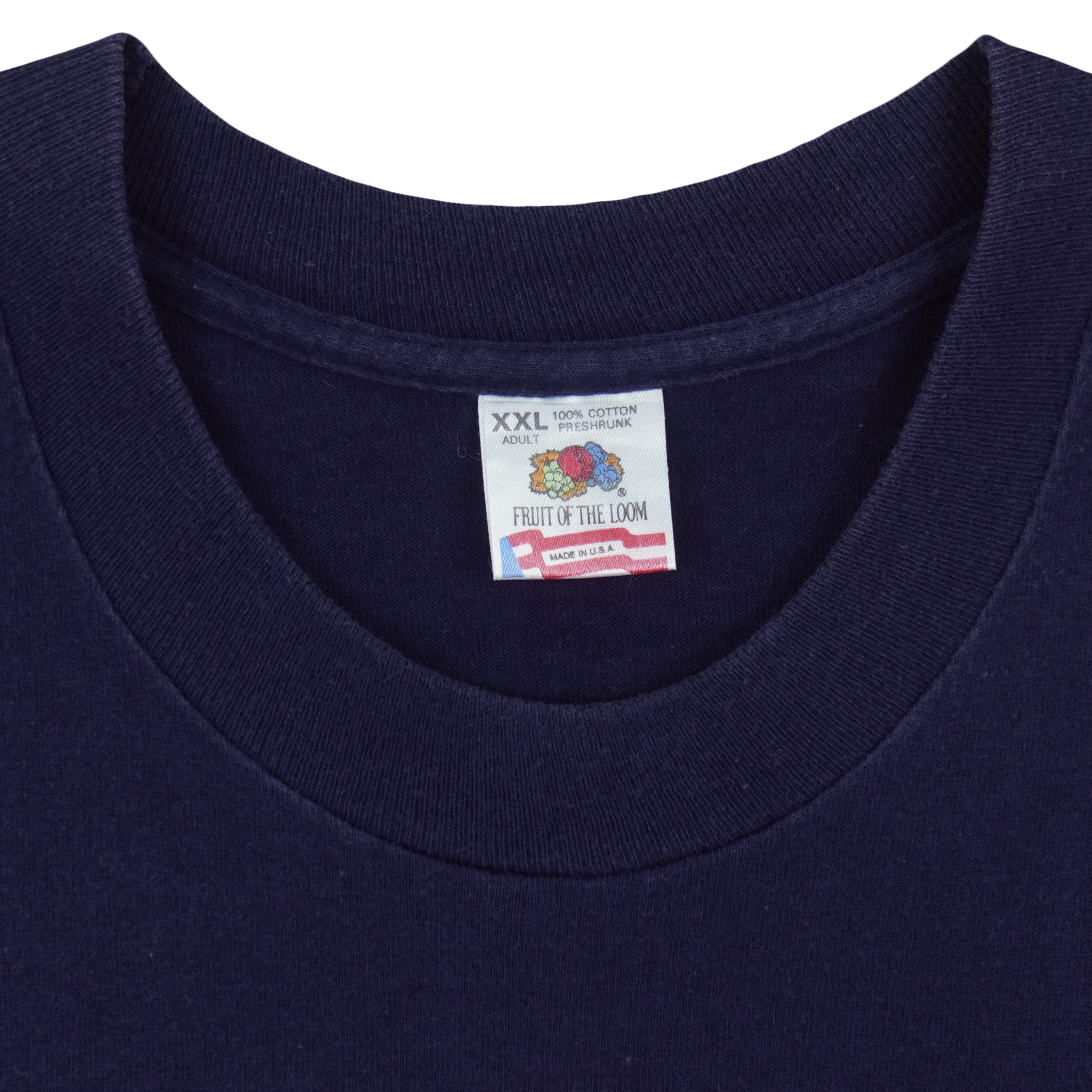 Fruit of the Loom XX-Large Made in USA brand and size label