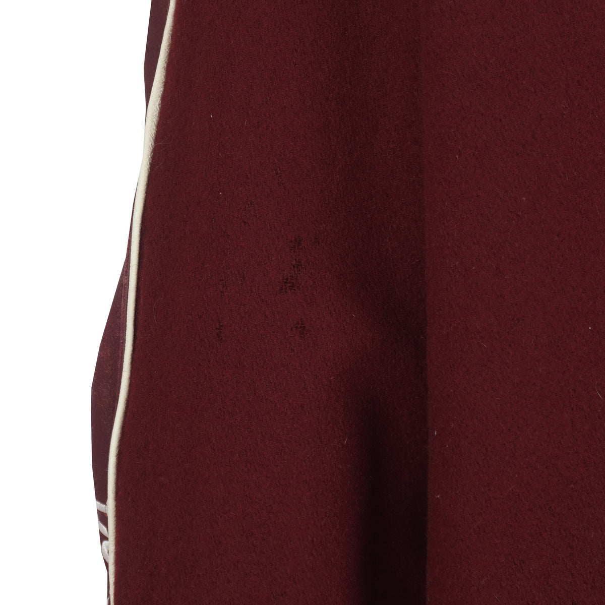 Burgundy and cream Roots Canada Team Canada Salt Lake 2002 varsity jacket