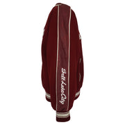 Burgundy and cream Roots Canada Team Canada Salt Lake 2002 varsity jacket