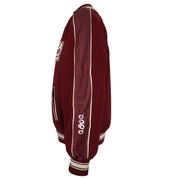 Burgundy and cream Roots Canada Team Canada Salt Lake 2002 varsity jacket