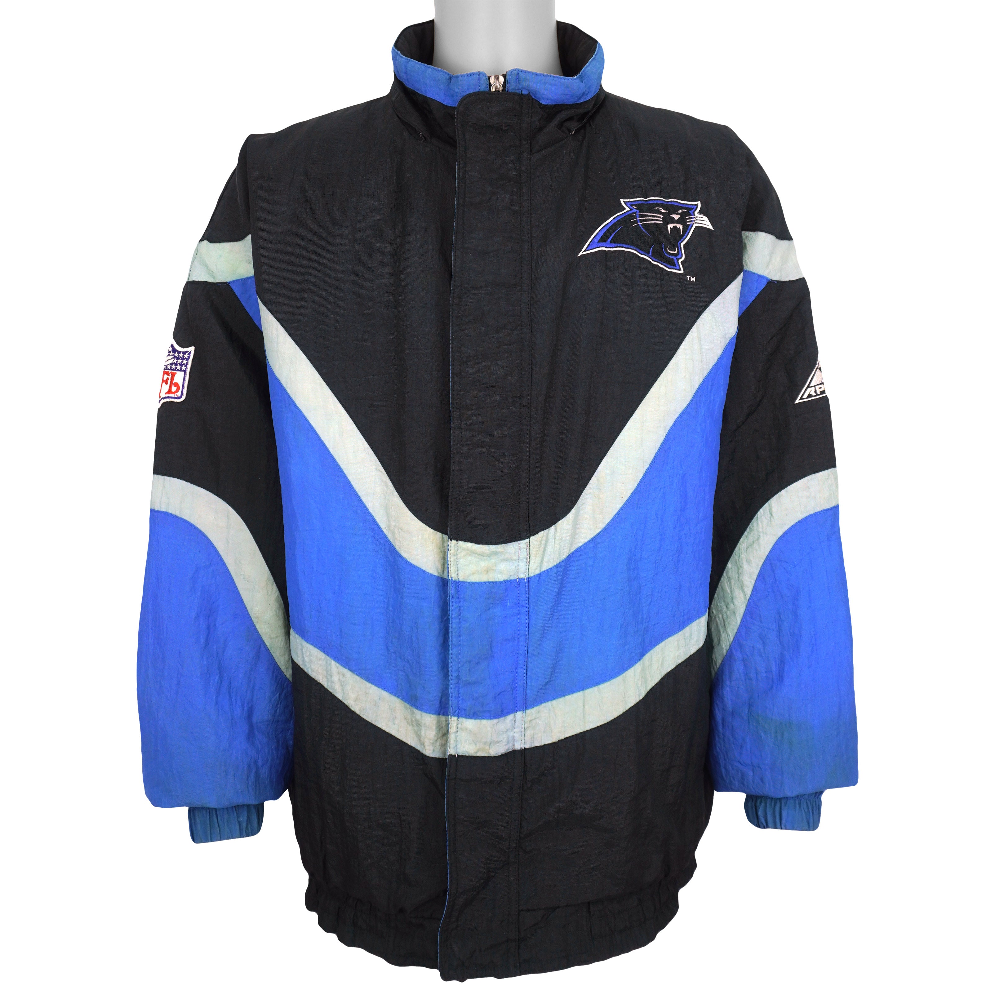 NFL (Apex One) - Carolina Panthers Puffer Pullover 1990s Large Vintage Retro Football