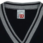 Wilson - Black Sleeveless Shirt 1990s X-Large Vintage Retro