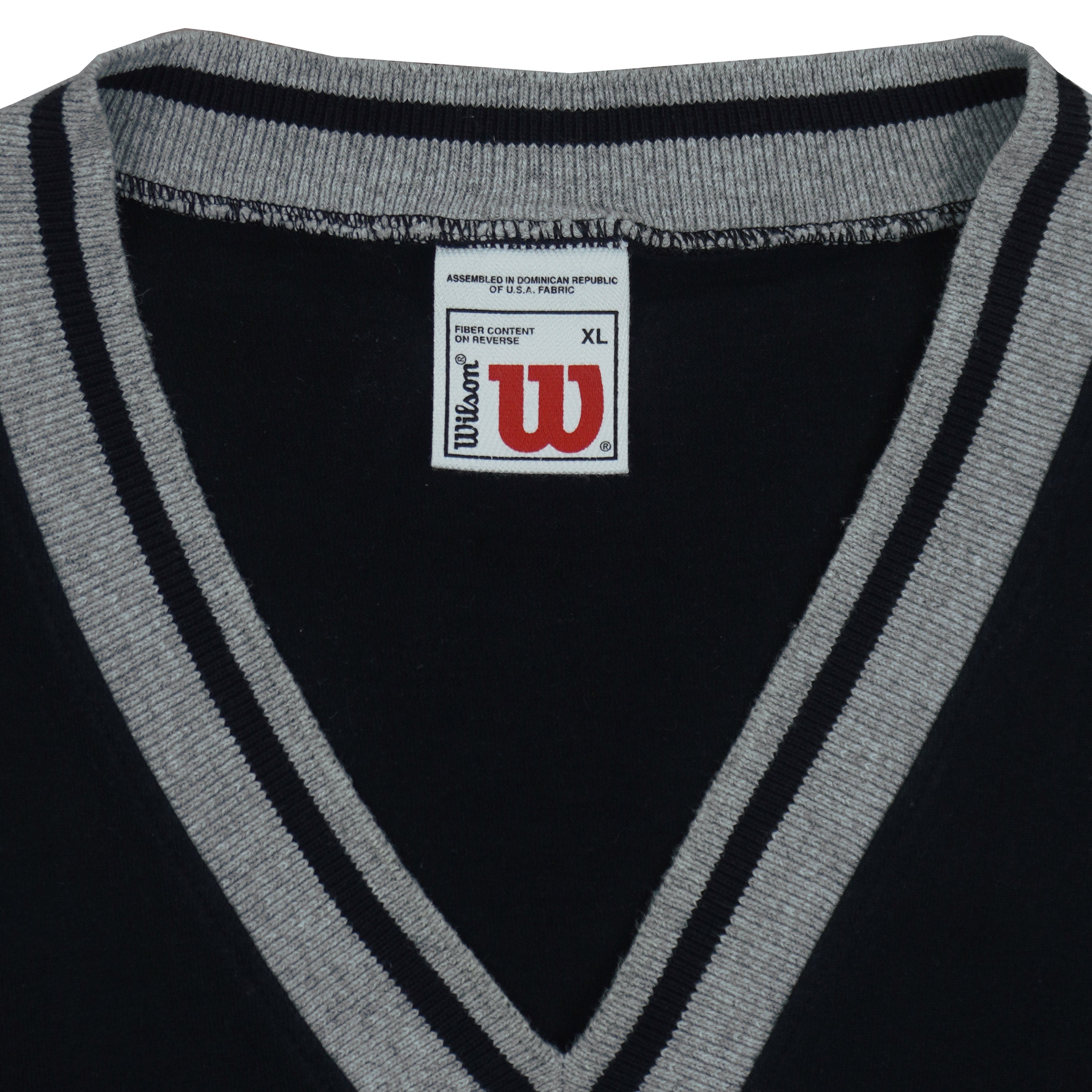 Wilson - Black Sleeveless Shirt 1990s X-Large Vintage Retro
