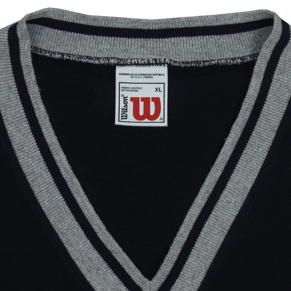 Wilson - Black Sleeveless Shirt 1990s X-Large Vintage Retro