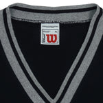 Wilson - Black Sleeveless Shirt 1990s X-Large Vintage Retro