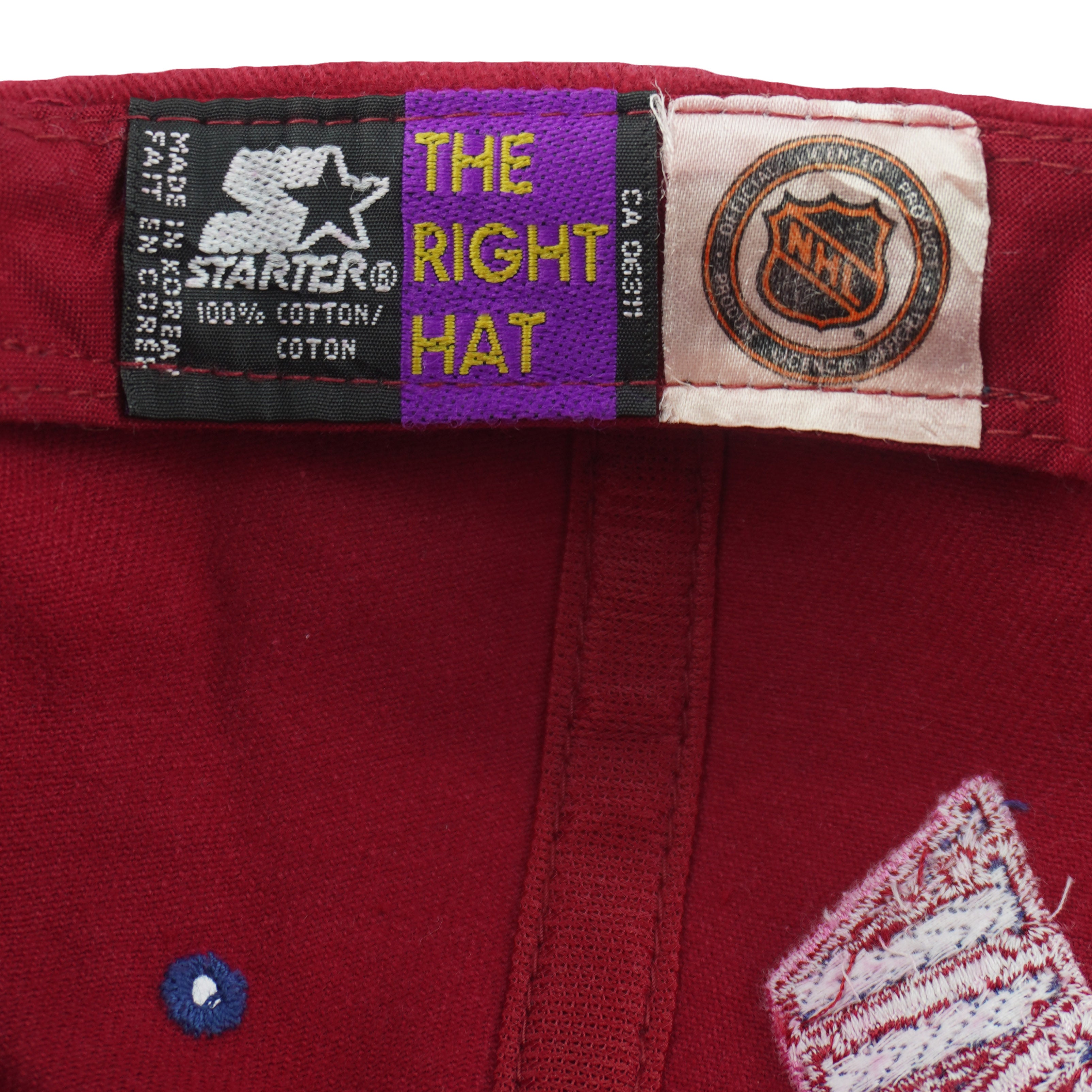 Starter (NHL) - Colorado Avalanche Snapback Hat 1990s OSFA Vintage Retro Hockey