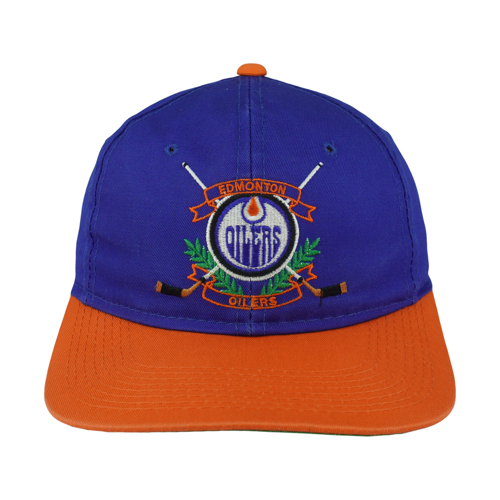 NHL (The Game) - Edmonton Oilers Snapback Hat 1990s OSFA Vintage Retro Hockey