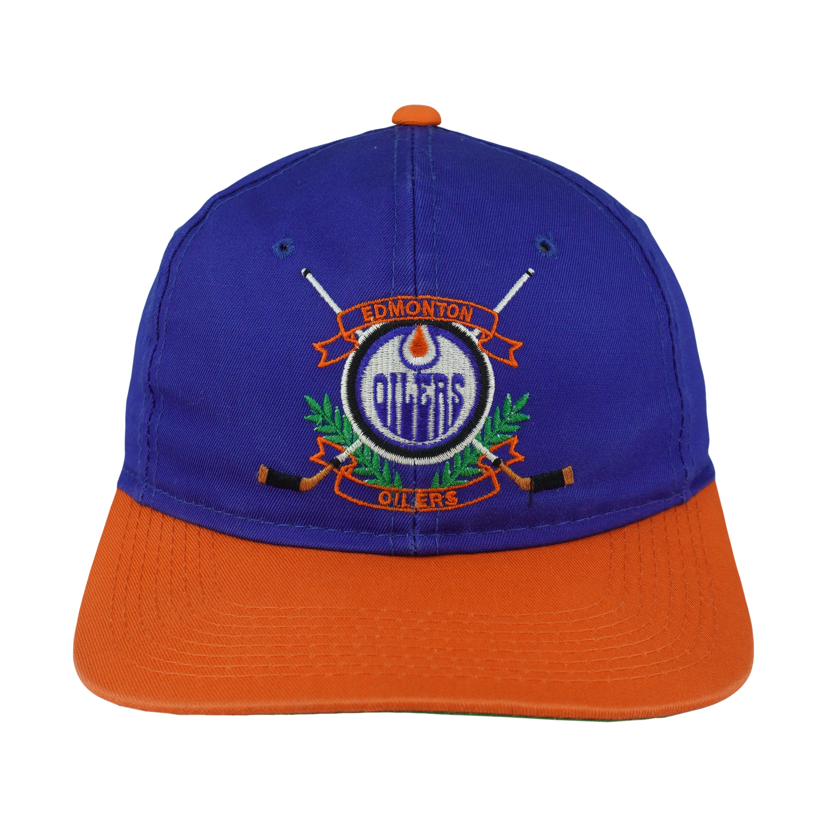 NHL (The Game) - Edmonton Oilers Snapback Hat 1990s OSFA Vintage Retro Hockey