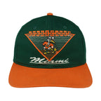 Green and orange Annco Miami Hurricanes snapback front view