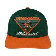 Green and orange Annco Miami Hurricanes snapback front view