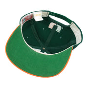 Miami Hurricanes snapback interior and green underbill