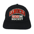 NHL (CCM) - Black Vancouver Canucks Snapback Hat 1990s OSFA Vintage Retro Hockey