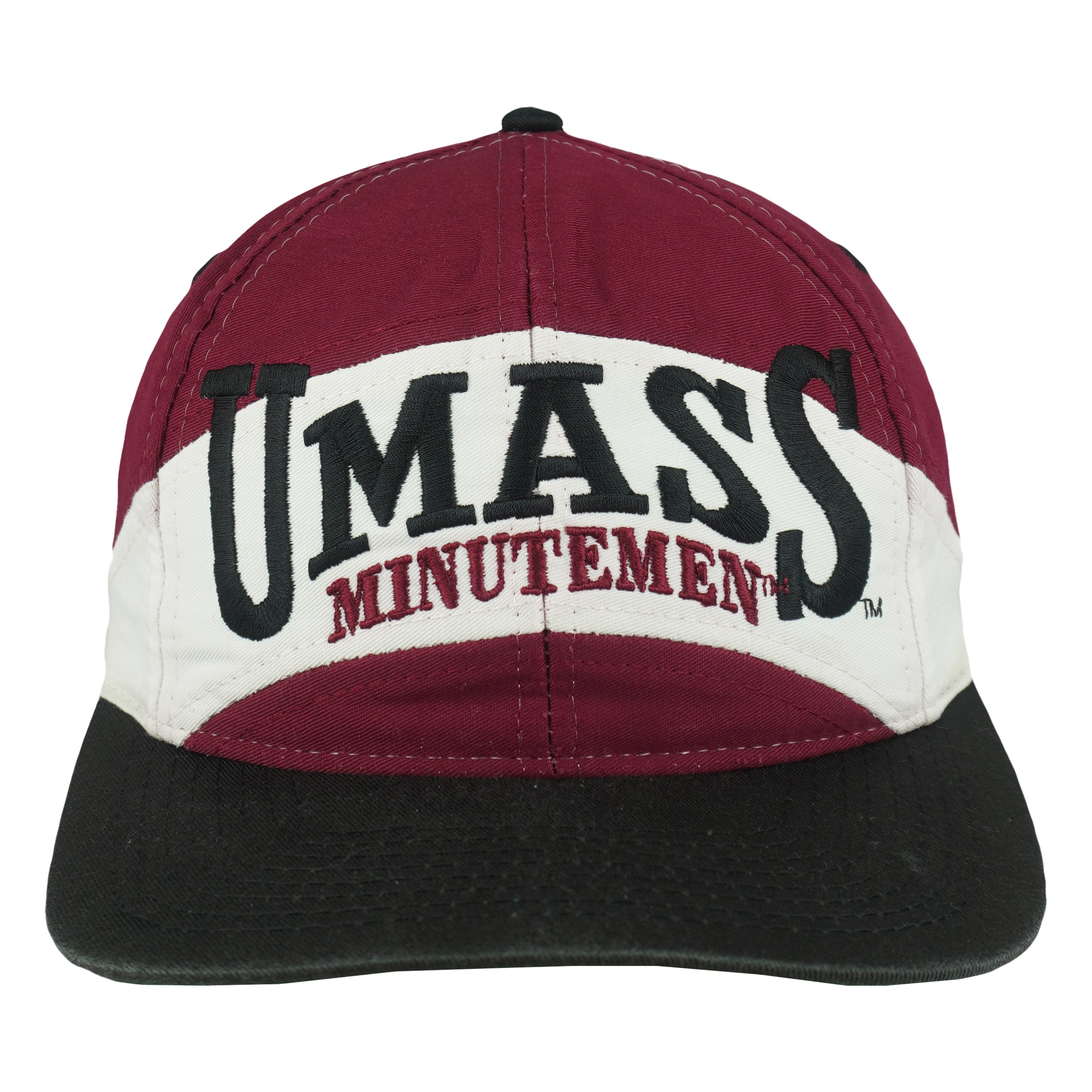NCAA (Logo 7) - UMass Minutemen Snapback Hat 1990s OSFA Vintage Retro
