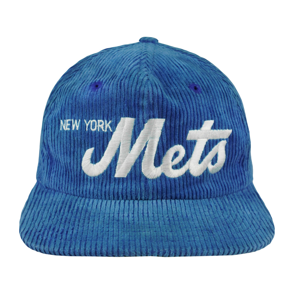 MLB (Twins) - New York Mets Corduroy Snapback Hat 1990s OSFA Vintage Retro Baseball