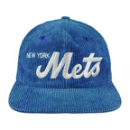 MLB (Twins) - New York Mets Corduroy Snapback Hat 1990s OSFA Vintage Retro Baseball