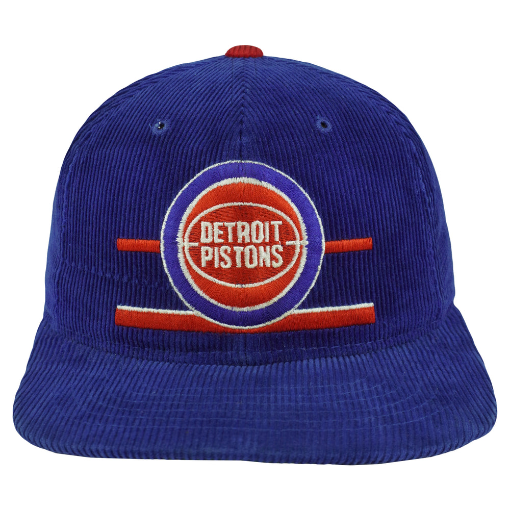 NBA (The Classic) - Detroit Pistons Corduroy Adjustable Hat 1990s OSFA Vintage Retro Basketball