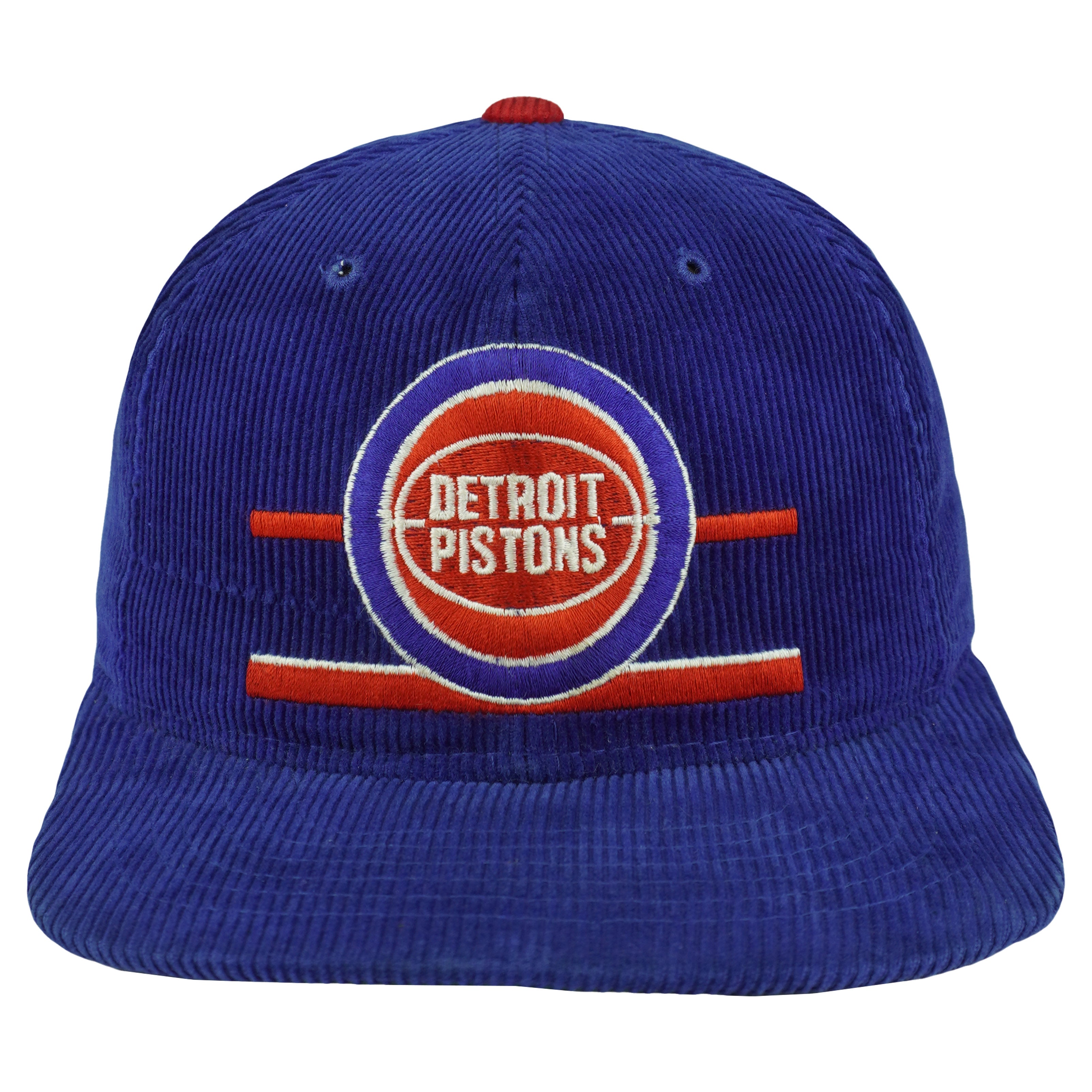 NBA (The Classic) - Detroit Pistons Corduroy Adjustable Hat 1990s OSFA Vintage Retro Basketball