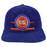 NBA (The Classic) - Detroit Pistons Corduroy Adjustable Hat 1990s OSFA Vintage Retro Basketball