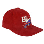 NFL (New Era) - Red Buffalo Bills Corduroy Snapback Hat 1990s OSFA Vintage Retro Football