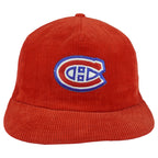 NHL - Montreal Canadiens Corduroy Snapback Hat 1990s OSFA Vintage Retro Hockey