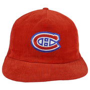 NHL - Montreal Canadiens Corduroy Snapback Hat 1990s OSFA Vintage Retro Hockey