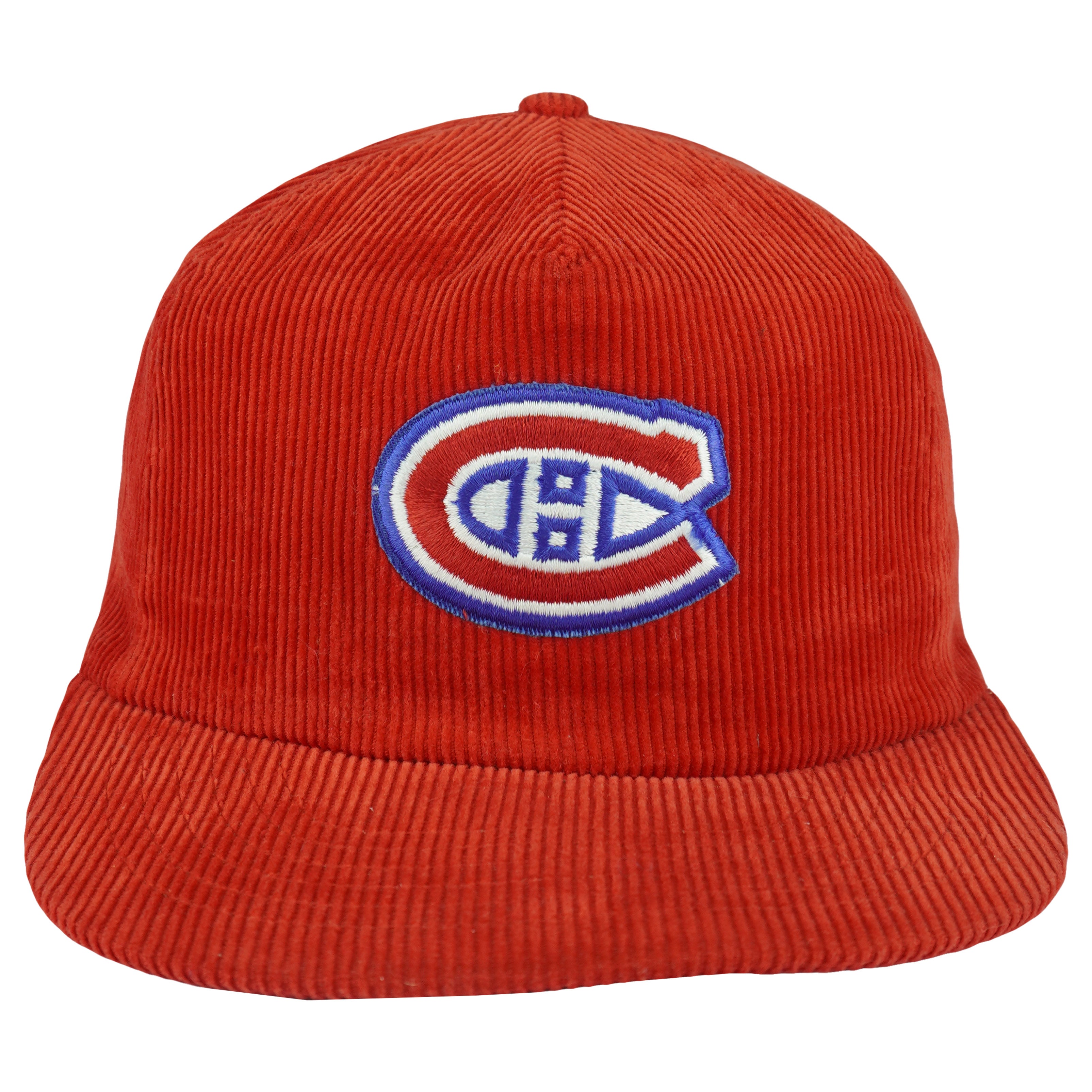 NHL - Montreal Canadiens Corduroy Snapback Hat 1990s OSFA Vintage Retro Hockey