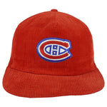 NHL - Montreal Canadiens Corduroy Snapback Hat 1990s OSFA Vintage Retro Hockey