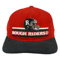 Vintage CFL (The Classic) - Ottawa Rough Riders Corduroy Snapback Hat 1990s OSFA in black and white and red