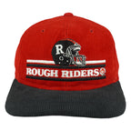 Vintage CFL (The Classic) - Ottawa Rough Riders Corduroy Snapback Hat 1990s OSFA in black and white and red