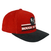 Vintage CFL (The Classic) - Ottawa Rough Riders Corduroy Snapback Hat 1990s OSFA in black and white and red