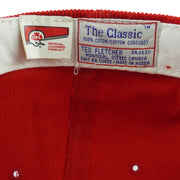 Vintage CFL (The Classic) - Ottawa Rough Riders Corduroy Snapback Hat 1990s OSFA in black and white and red