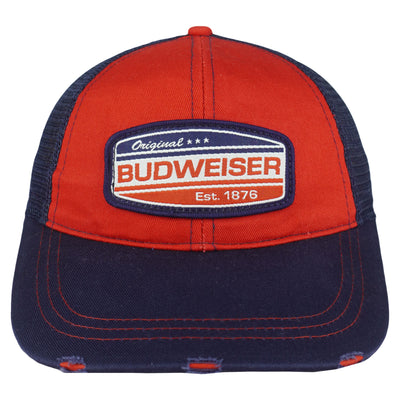 Budweiser - Original Budweiser Distressed Trucker Hat 1990s OSFA
