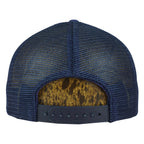 Rear dark mesh panels and plastic snapback closure